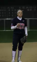 Haley Perkins led off the game with a hit for the Bulldogs.