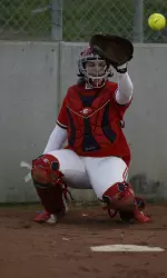 Catcher Caitlin Stiglich and the 'Dogs head to Fullerton for the Judi Garman Classic.