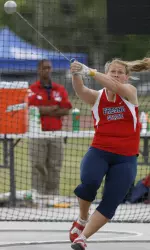 Grace Wiesmann won the hammer throw for the second week in a row, setting a new personal best in the event.