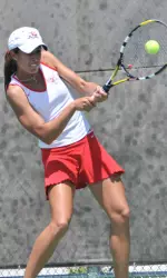Senior Melanie Gloria upset the No. 2 player in the country, Maria Mosolova, 6-4, 4-6, (10-4).