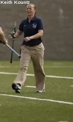 Sue Behme will lead her team onto the field at Bulldog Stadium for the final home game on Monday at Noon.