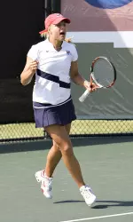 Fresno State's Renata Kucerkova won her first set on Friday against Samantha Murray .