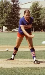 Carolyn Norris was one of the first pitchers in Fresno State history.