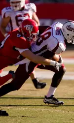 Junior Ben Jacobs had four tackles and a tackle for a loss in Saturday's scrimmage.