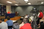 Head coach Pat Hill addressed the media as he begins his 13th season as head coach. Hill ranked fourth all-time in WAC history with 92 victories.