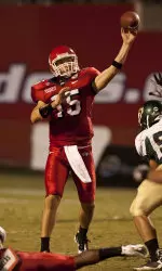 Ryan Colburn passes against Cal Poly Saturday night.