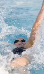 Heidi Gjoen won the 200-yard backstroke event and was a part of the first place 200-yard medley relay team.
