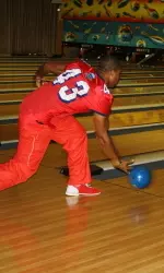 Senior Chris Carter bowls Tuesday afternoon at the Certified Angus Bowling Event in Boise, Idaho.