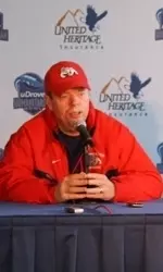 Head coach Pat Hill answers questions at the uDrove Humanitarian Bowl press conference.