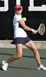Fresno State's Anastasia Petukhova won a doubles match with partner Bianca Modoc on Saturday against Texas A&M.