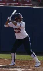 Courtney Moore hit a two run double for the 'Dogs.