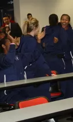 Fresno State players celebrate being selected to participate in the 2010 NCAA Tournament.