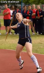 Jacqueline Vazquez scored a career-best throw in the javelin at the Fresno State Last Chance Meet.