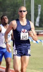 Frank Sanders won the 800- and 1,500-meter races at the WAC Championships Saturday.