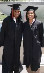 Seniors LaShay Fears and Brittny Jones on graduation day.