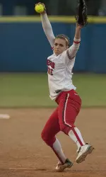 Michelle Moses pitched a great game for the 'Dogs, allowing just three earned runs.