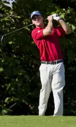 Senior Michael Gideon was only one of six players to finish the first round under par.