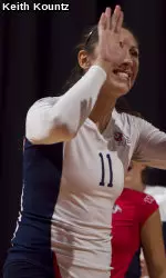 Senior transfer Alysia Baker earned her first start as a Bulldog in Fresno State's sweep at CSU Bakersfield.