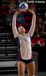 Bulldogs' libero Christina Lee had 10 digs and a pair of assists in Saturday's 3-0 loss to NMSU