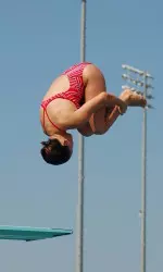 Junior Stacey Luke set a new career best in the 1 meter dive scoring a 278.78 at the Fresno State Aquatics Center Saturday.