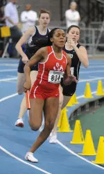 Breeauna Thompson earned third place in the 200-meter at the Husky Classic in Seattle, Wash.