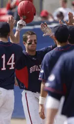 Senior Danny Muno scored two runs against Pepperdine to tie the all-time record for runs scored of 207.