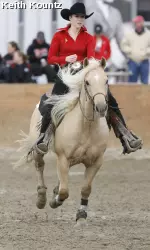 Senior captain Jillian Tebbe won MVP honors in the Reining event against UTM.