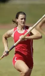 Andrea Greenman was victorious in the pole vault event as she and the rest of the women were victorious against Cal Poly.