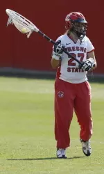 Goalkeeper Katie Wilbur made nine saves against the Pioneers.