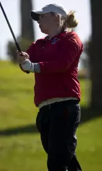 Junior Louisa Lies holds claim to the lowest scoring average for the Dogs with a 75.96.