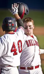Outfielder Dusty Robinson launched his ninth home run of the season against Cal Poly.