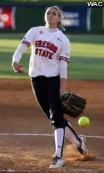Michelle Moses tossed a complete-game three-hitter in Fresno State's 2-0 loss to Louisiana Tech.