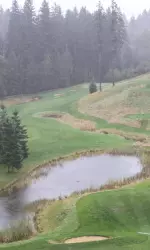 Rainy conditions at the Gold Mountain Golf Course delayed the start of the Kikkor Golf Husky Invitational