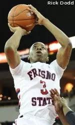 Kevin Olekaibe scored a team-high 18 points in the Bulldogs' four-point loss at New Mexico State.
