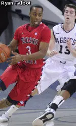 Sophomore Kevin Olekaibe scored 11 first-half points in the 'Dogs 72-53 road loss at Utah State to open WAC play.