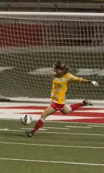 Katie DeVault has started all 19 games in goal for the Bulldogs.