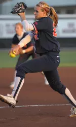 Michelle Moses posted seven strikeouts in her first start of the season