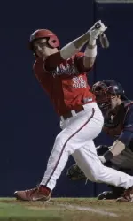 Austin Wynns had the 'Dogs second hit of the night.