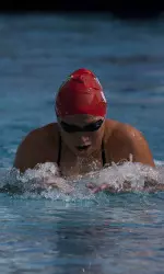 Senior Jordan Morillo swam in the final home meet of her Bulldog career.