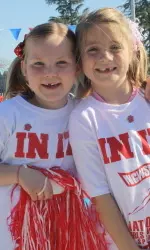 Two NGWSD clinic participants were out enjoying the swim meet after playing sports all morning.