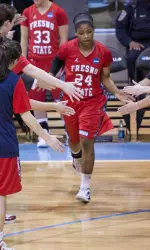 Sophomore Ki-Ki Moore scored 22 points in the 'Dogs final game of the 2011-12 season.