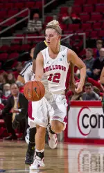 Senior Blakely Goldberg scored 14 points in the 'Dogs 66-58 win over New Mexico State.
