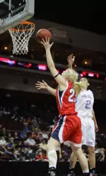 Junior Rosie Moult was a rebound shy of a double-double against Idaho in the WAC semifinal game.