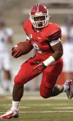 Robbie Rouse enters the Colorado game with 3,395 career rushing yards, which ranks fourth nationally among active players<BR><I>(photo courtesy of Cary Edmondson)</I>