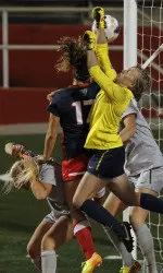 Shonice Myers scored the game-winning goal off a header in the 94th minute.
