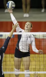 All-MW outside hitter and senior Korrin Wild led the 'Dog offense in kills (20) for the 10th time this season.