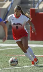 Castain scored two goals in her final game in Bulldog Stadium.