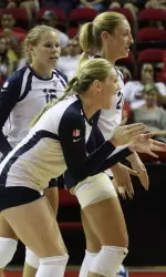 Holly Franks and Maci Murdock logged their fourth and 14th +.300 totals of the year (.455/.308), and Korrin Wild connected on +15 kills for the ninth time in 2013.