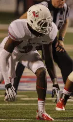 <i>Ejiro Edraine registered the school record for longest fumble recovery for TD (78 yards) at SDSU on Oct. 26</i>