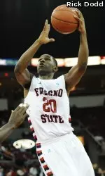 Garrett Johnson is one of four of the Bulldogs' seniors, who will play their final game at the Save Mart Center on Saturday night.